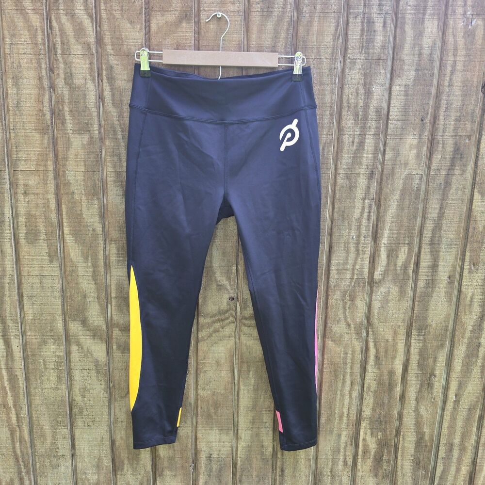 Peleton High Waisted Colorblock Leggings With Signature Logo Womens Size L